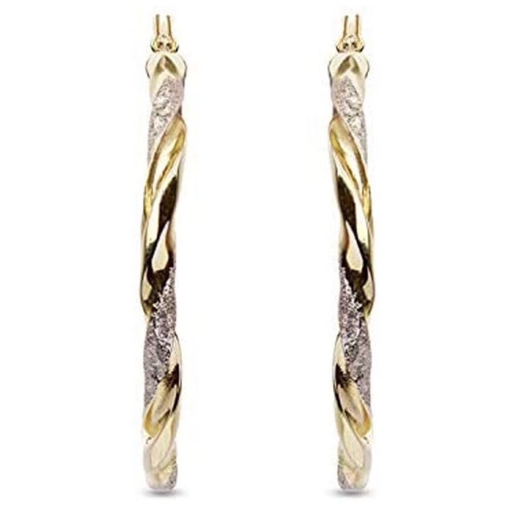 LAST ONE‼️ 14k Gold Plated Spiral Hoop Earrings - Picture 4 of 6